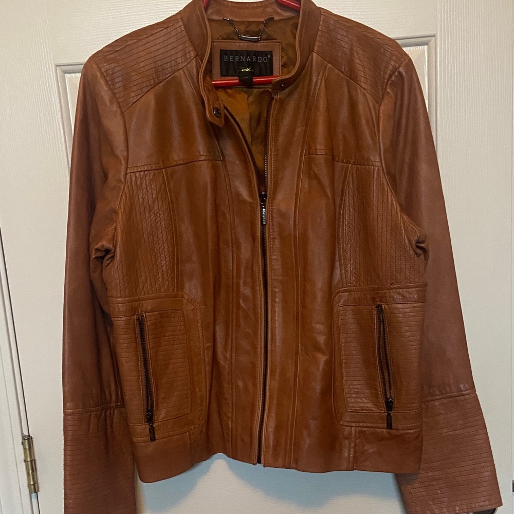 Bernardo Tan Leather Jacket - Picture 3 of 16